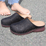 Womens Wedge Shoes Closed Toe Slippers Sliders Mules Shoes Breathable Sandals