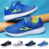 Kid Boy Solid Breathable Hiking Trainers Shoes Casual Running Magic Tape Sneaker