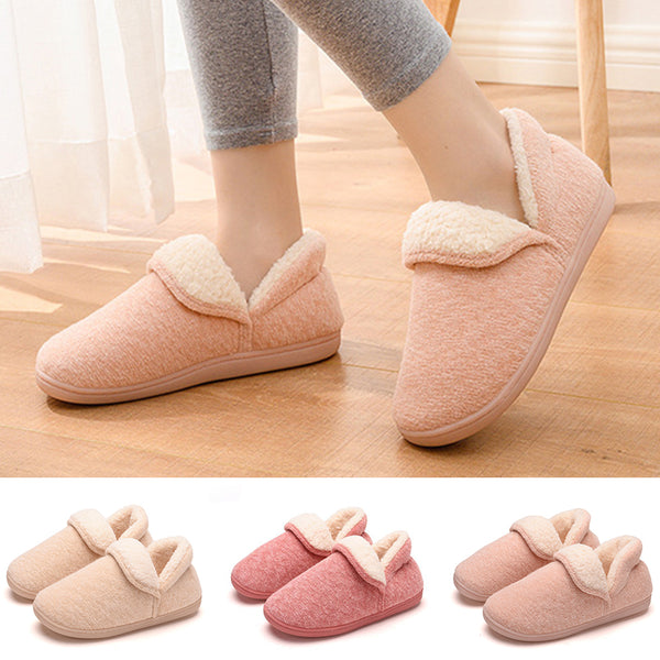 Women Winter Warm Memory Foam Slip On Boot Casual Soft Indoor House Flat Anti Slip Shoes