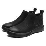 Mens Chelsea Ankle Boots Slip On Round Toe Outdoor Winter Warm Flat Casual Anti Slip Daily Shoes