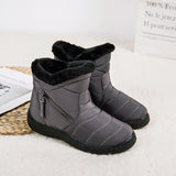 Women Men Warm Snow Boots Fur Lining Ankle Booties Waterproof Non-slip Flat Shoe