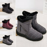 Women Men Warm Snow Boots Fur Lining Ankle Booties Waterproof Non-slip Flat Shoe