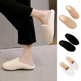 Womens Slippers Fluffy Slide Sliders Winter Warm Furry Slip on Shoe Round Toe