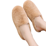 Womens Slippers Fluffy Slide Sliders Winter Warm Furry Slip on Shoe Round Toe