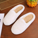 Womens Slippers Fluffy Slide Sliders Winter Warm Furry Slip on Shoe Round Toe