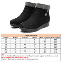 Womens Round Toe Ankle Boots Winter Warm Side Zip High Top Flat Shoes Snow Boots