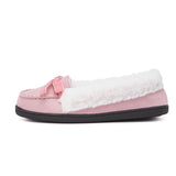 Women's Casual Bowknot Moccasins Plush Lined Slip On Flat  Loafers Shoes