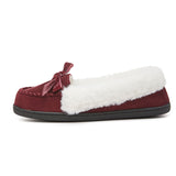 Women's Casual Bowknot Moccasins Plush Lined Slip On Flat  Loafers Shoes