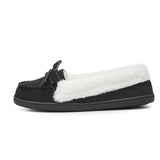 Women's Casual Bowknot Moccasins Plush Lined Slip On Flat  Loafers Shoes