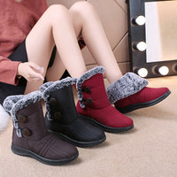 Womens Waterproof Fur Lined Snow Ankle Boots Ladies Winter Warm Rubber Sole Shoe