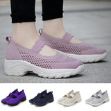 Womens Slip On Trainers Sneakers Ladies Mesh Breathable Loafers Platform Shoes