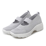 Womens Slip On Trainers Sneakers Ladies Mesh Breathable Loafers Platform Shoes
