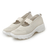 Womens Slip On Trainers Sneakers Ladies Mesh Breathable Loafers Platform Shoes