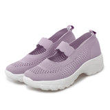 Womens Slip On Trainers Sneakers Ladies Mesh Breathable Loafers Platform Shoes