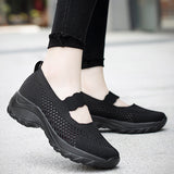 Womens Slip On Trainers Sneakers Ladies Mesh Breathable Loafers Platform Shoes