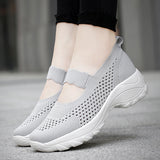 Womens Slip On Trainers Sneakers Ladies Mesh Breathable Loafers Platform Shoes