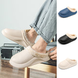 Mens Warm Slippers Casual Non-slip waterproof Home comfort Slip-on Shoes