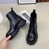 Ladies Ankle Mid Calf Chelsea Black Boots Shoes Chunky Heel Casual Comfy Shoes