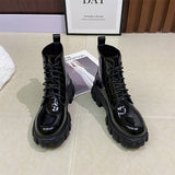 Ladies Ankle Mid Calf Chelsea Black Boots Shoes Chunky Heel Casual Comfy Shoes