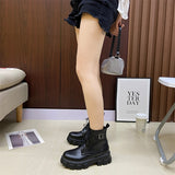 Ladies Ankle Mid Calf Chelsea Black Boots Shoes Chunky Heel Casual Comfy Shoes