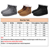 Men Fashion Snow Boots Side Zipper Winter Plush Warm Flat Booties Anti Slip Casual Shoes