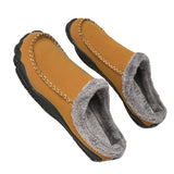 Men's Wide Toe Slippers with Soft Wool-Like Lined Suede Winter Warm Clog Slipper