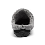 Men's Wide Toe Slippers with Soft Wool-Like Lined Suede Winter Warm Clog Slipper