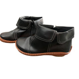 Womens Lapel Edge Ankle Boots Flat Warm Low Heel Side Zip Ladies Causal Shoes