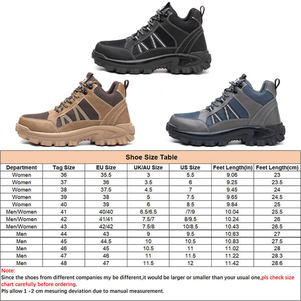 Mens Womens Steel Toe Safety Shoes Hiking Shoes Lightweight Sneakers