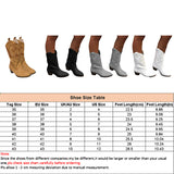 Ladies Wide Mid Calf Boots Western Chunky Booties Anti Slip Casual  Walking Shoes