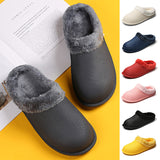 Womens Waterproof Mules Mens Fur Lined Garden Shoes House Warm Slippers Outdoor