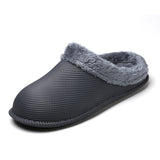 Womens Waterproof Mules Mens Fur Lined Garden Shoes House Warm Slippers Outdoor