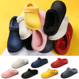 Womens Waterproof Mules Mens Fur Lined Garden Shoes House Warm Slippers Outdoor