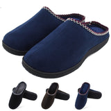 Mens Slippers Warm Plush lined Memory Foam House Comfy Indoor Outdoor Shoes Size