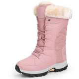 Women Snow Winter Warm Thick Bottom Platform Lace Up Fur Ankle Comfortable Boots