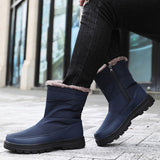 Unisex Women Men Plush Lined Warm Booties Walking Work Winter Platform Flat Soft Anti Slip Shoes