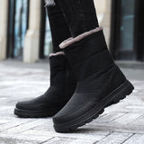 Unisex Women Men Plush Lined Warm Booties Walking Work Winter Platform Flat Soft Anti Slip Shoes