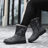 Unisex Women Men Plush Lined Warm Booties Walking Work Winter Platform Flat Soft Anti Slip Shoes