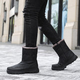 Unisex Women Men Plush Lined Warm Booties Walking Work Winter Platform Flat Soft Anti Slip Shoes
