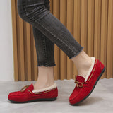 Women Lace Up Plush Ankle Boots Moccasin Casual Anti Skid Soft Warm Comfy Shoes