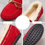 Women Lace Up Plush Ankle Boots Moccasin Casual Anti Skid Soft Warm Comfy Shoes