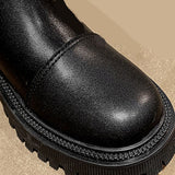 Womens Ladies Chelsea Ankle Black Boots Low Chunky Flat Low Heel Warm Shoes