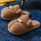 Ladies Womens Warm Lining Flat Slip On Bedroom Indoor Slippers Anti Slip Shoes