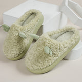 Womens Flat Heels Cosy Plush Slippers Winter Warm Comfort Floor Shoes Bedroom