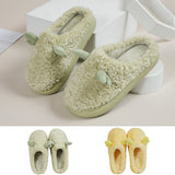 Womens Flat Heels Cosy Plush Slippers Winter Warm Comfort Floor Shoes Bedroom