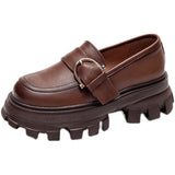Women Fashion Platforms Goth Mary Jane Shoes Buckle Strap Round Toe Chunky Pumps