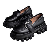 Women Fashion Platforms Goth Mary Jane Shoes Buckle Strap Round Toe Chunky Pumps