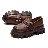 Women Fashion Platforms Goth Mary Jane Shoes Buckle Strap Round Toe Chunky Pumps