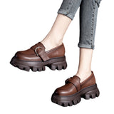 Women Fashion Platforms Goth Mary Jane Shoes Buckle Strap Round Toe Chunky Pumps