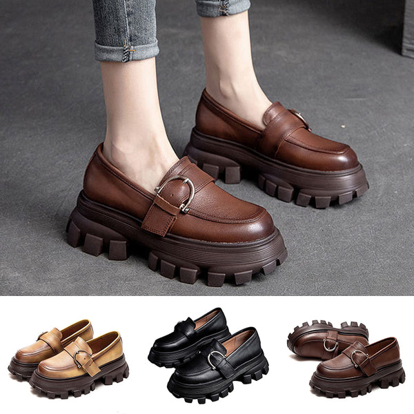 Women Fashion Platforms Goth Mary Jane Shoes Buckle Strap Round Toe Chunky Pumps